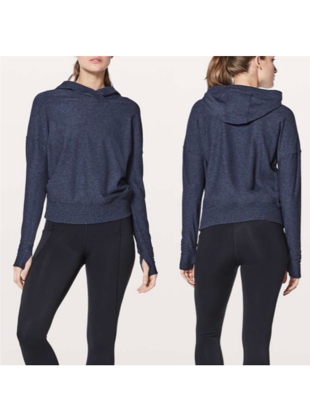 Lululemon Lead the Pack Hoodie Gray Black Heathered Sz 6 top